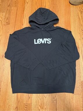 Levi's Black Pullover Hoodie with White Logo